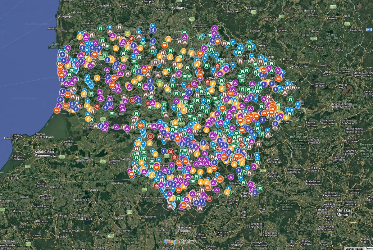 Praeities pėdsakai žemėlapio peržiūra